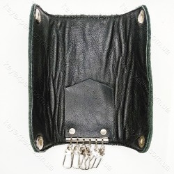 Ключниця книжка на 6 ключів /чорна/груба шкіра/ 17см/