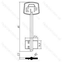 ELP-1 /короткий вузький /85x14мм//5мм/ ELP-1 /короткий вузький /85x14мм//5мм/