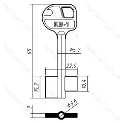 КВ-1 /короткий/сейф 5.7х3.6мм /65х15.2x22мм/ КВ-1 /короткий/сейф 5.7х3.6мм /65х15.2x22мм/