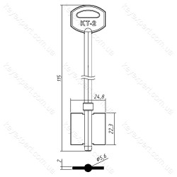 КТ-2 /високий прапорець /115x22.3х24.8мм//5.6мм/ КТ-2 /високий прапорець /115x22.3х24.8мм//5.6мм/