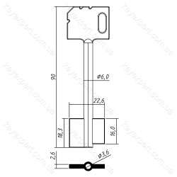 Майєр-2 /середній/сейф 6х3, 6мм /90х18, 3мм/