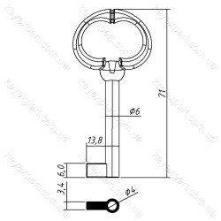 МЕБЛІВИЙ-4 /71х6мм /6х4мм/