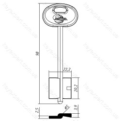 МЕТТЕМ-06ПЛ /довгий /середній вертоліт" /98x20.2x22.2мм//5мм/ "