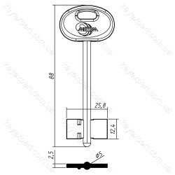 МЕТТЕМ-08ПЛ /короткий вузький прямий" /88x12.4мм//5мм/ "