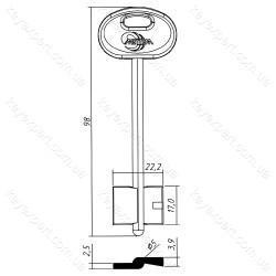 МЕТТЕМ-09ПЛ /довгий вузький гелікоптер" /98x17x22.2мм//5мм/ "