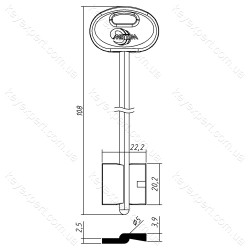 МЕТТЕМ-16ПЛ /довгий середній вертоліт" /108x20.2x22.2мм//5мм/ "
