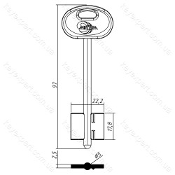 МЕТТЕМ-34ПЛ /середній прямий"/97х17.8//5мм/ "