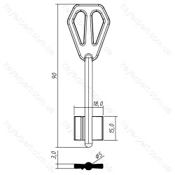 М-ЛОК-1 /короткий правий упор /90х15,0мм//5,0мм/