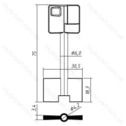 РУБ-3 / сейф 5,7 х4, 0мм / 75х18, 3мм /