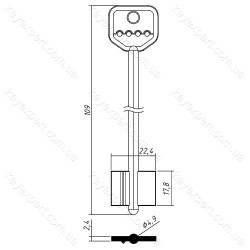 Сенат-1 /довгий вузький /правий упор /109x17.8x22.4мм//4.9мм/