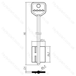 Сенат-2 /довгий широкий /правий упор /115x26.2x22.4мм//4.9мм/