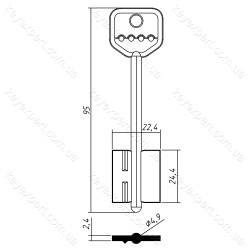 Сенат-3 /короткий широкий /правий упор /95x24.4x22.4мм//4.9мм/