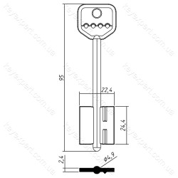 Сенат-4 /короткий широкий /лівий упор /95x24.4мм//4.9мм/