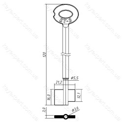 Стівка-3 /довжина /5,3х3,6мм /120х16,2х21,3мм/