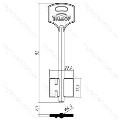 Ельбор-16 /короткий середній /лазурит /92x17.5мм//4.9мм/