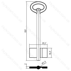 ЕТК-1 /лівий паз /100х16х30,2мм//5,9мм/