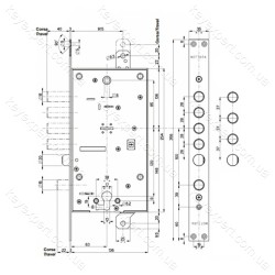 Замок врізний Mottura 54.797 двосистемний