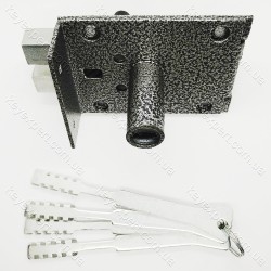 Замок накладний Комаз рейковий зворотний хід 2 ригель плоский ключ