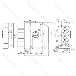 Замок накладний Гардіан 20.07 правий