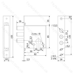 Замок врізний сувальдний Гардіан 12.01 Замок врізний сувальдний Гардіан 12.01