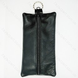 Ключниця плоска чорна /м'яка шкіра /14см/