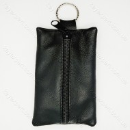 Ключниця плоска чорна /м'яка шкіра /11см/