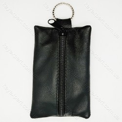 Ключниця плоска чорна /м'яка шкіра /11см/