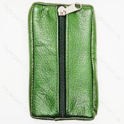 Ключниця 2 відділення чорна /м'яка шкіра /13см/