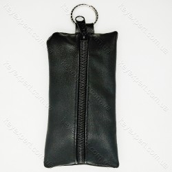 Ключниця плоска чорна /м'яка шкіра /13см/