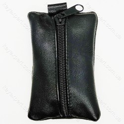 Ключниця плоска чорна /м'яка шкіра /10см/