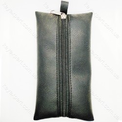 Ключниця плоска чорна /шкірзам /17см/