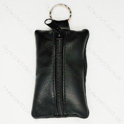 Ключниця плоска чорна /м'яка шкіра /10см/