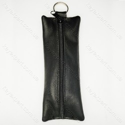 Ключниця плоска чорна /м'яка шкіра /18см/