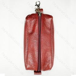 Ключниця 2 відділення кольорова /груба шкіра /16см/