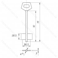 O4 Двобородковий /L85мм/