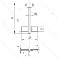 O6 коло /L60мм /двобородковий/