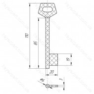 O6 Борідок /L85мм /силумін /широкий прапорець/