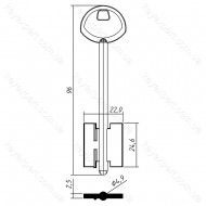 Гардіан-7 / короткий широкий / виїмка / 96х24, 6х22 / / 4,9 мм