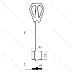 М-ЛОК-2 /довгий правий упор /106х15,0мм//5,0мм/