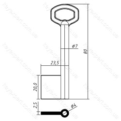 СЕЙФ-1Ф-7х80/80х20мм/7х4мм/