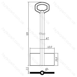 СЕЙФ-2Ф-7х120/120х20мм/7х4мм/