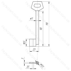 O7 Зворотний ПАЗ /L90мм/ O7 Зворотний ПАЗ /L90мм/