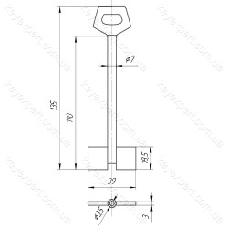 O7 Сейф /L105мм /Двобородковий висунутий/
