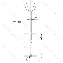 O7 Сейф /L120мм /Двобородковий/