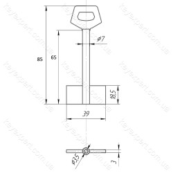 O7 Сейф /L65мм /Двобородковий/