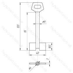 O9 Сейф /L90 /Двобородковий висунутий/ O9 Сейф /L90 /Двобородковий висунутий/