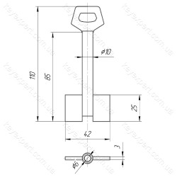 O10 Сейф /L90 /Двобородковий висунутий/