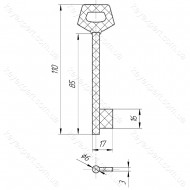 O6 Борідок /L85мм /силумін /вузький прапорець/