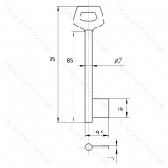 O7 Борідок /L85мм /силумін /широкий прапорець/