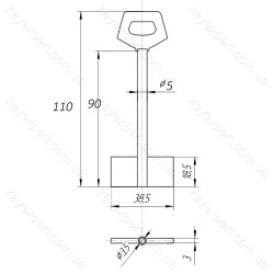 O5 сейф /Двобородковий /L90мм/